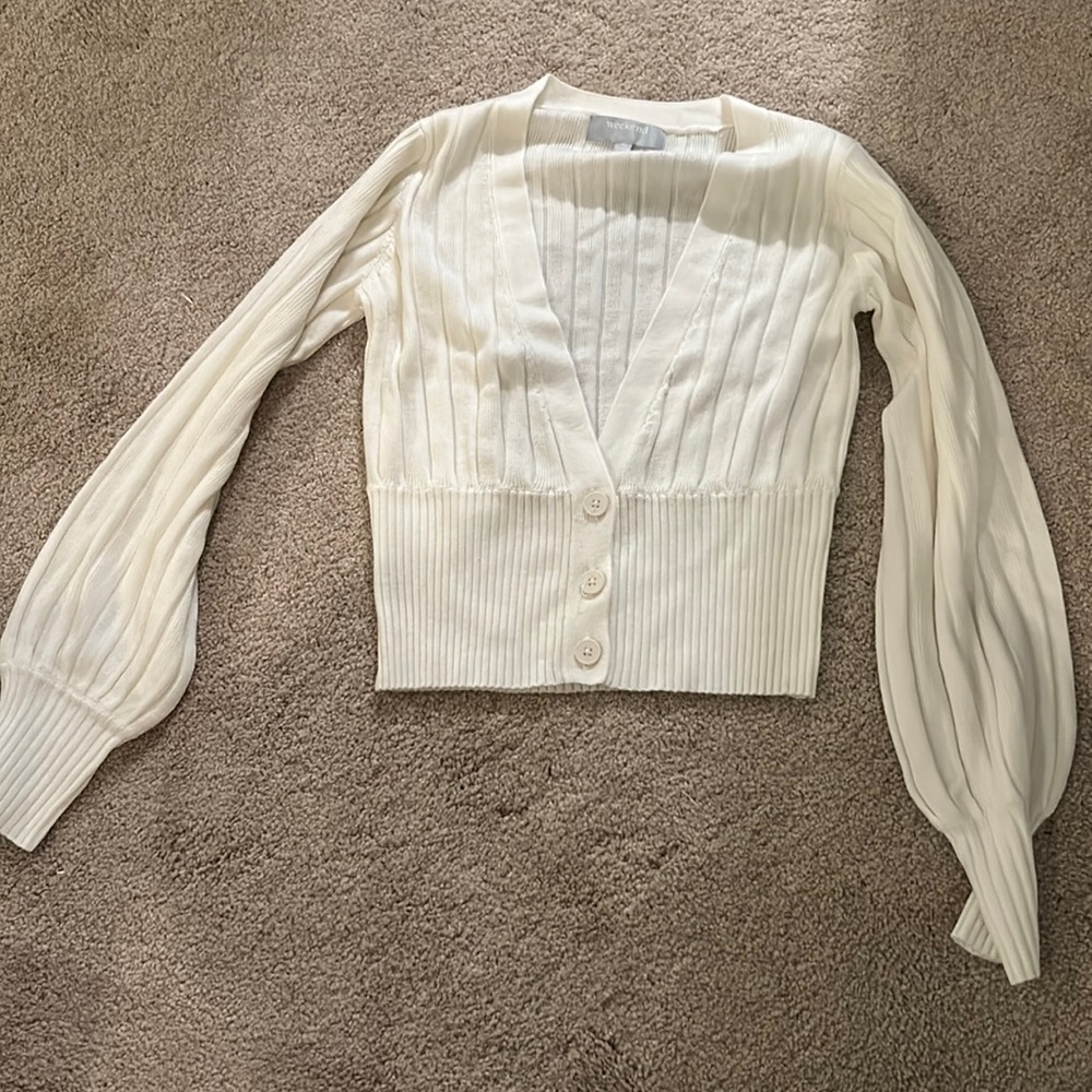White cropped sweater
